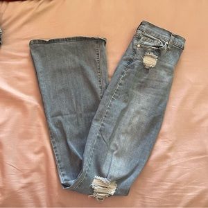 High waisted flared jeans